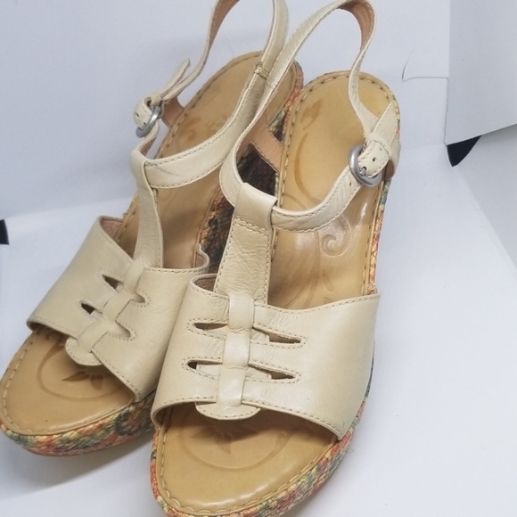 Born Rebecka natural wedge sandals 9/40.5 - Picture 2 of 6